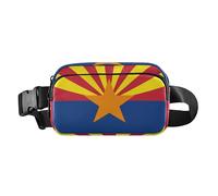 Elegante marsupio per donne e uomini, mini borsa a tracolla con cinghia regolabile per viaggi, shopping, corsa, bandiera dello stato dell'Arizona, Az, blu e rosso, Arizona State Flag Az Blu Rosso,