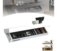 Elegante mensola da parete con scomparto nascosto, soluzione di archiviazione segreta per soggiorno o ufficio, design moderno in bianco, perfetto per nizing e decorazione.