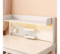 Elegante mensola da scrivania multifunzionale in metallo, libreria da ufficio bianca per la decorazione di casa e ufficio, soluzione di archiviazione 78,7 x 63,5 cm per spazio di lavoro nizzato e