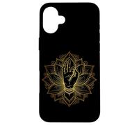 Elegante Minimal Mudra Mano Lotus Buddismo Meditazione Custodia per iPhone 16 Plus
