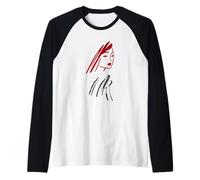 Elegante Minimalista Donna Ritratto Moda Sketch Art Maglia con Maniche Raglan