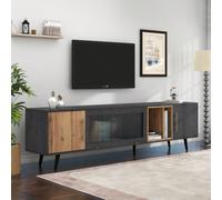 Elegante mobile porta TV da soggiorno in MDF, venature del legno, adatto per TV da 90 pollici Dimensioni e dettagliTipo di prodotto: Mobile TVDimensioni prodotto: 200*40*55,5 cm (L*P*A)Dimensioni conf