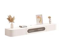 Elegante mobile TV galleggiante con cassetti, console multimediale moderna a parete, rack per la gestione dei cavi per il soggiorno, colore B, dimensioni 140x