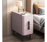 Elegante mobiletto portaoggetti in legno blu con doppio cassetto con gambe affusolate, per camera da letto, soggiorno e corridoio, moderno organizer a 2 cassetti (dimensioni: 25 x 40 x 50 cm)