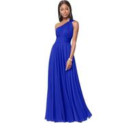 Elegante Monospalla Abito da Damigella Fluviale Plissé Trapezio Abito Lungo da Cerimonia per Invitati A Nozze,Royal Blue,M