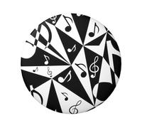 Elegante motivo a nota musicale stampa 6 cm rotondo distintivo in latta stampato su un lato perfetto per decorazioni personali e regali, Misura unica, Metallo