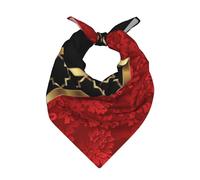 Elegante motivo a quadrifoglio rosso, nero e oro,Sciarpa bandana per uomo e donna - Bandane eleganti e versatili per il collo e la testa