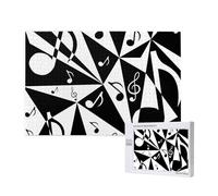 Elegante motivo di note musicali,Puzzle in legno da 1000 pezzi per famiglie, puzzle per adulti e adolescenti