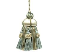 Elegante nappa per chiavi realizzata a mano, 10 cm, passante da 8,5 cm, accentata con nappe a corona (stile KTAX4) crema, blu avorio, LX03 (azzurro, beige chiaro, avorio) venduti singolarmente