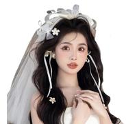 Elegante Nappe Bowknot Fermagli Per Capelli Velo Set Per Le Donne E Le Ragazze Accessorio Per Capelli Alla Moda Accessorio Per Capelli Unico
