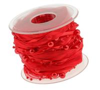Elegante nastro di organza con perle di raso, 10 m, per decorazioni nuziali e artigianato, colore bianco, larghezza 10 mm