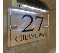 Elegante Numero civico Luce solare 1-9999 nome della strada Personalizzabile