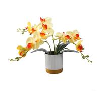 Elegante orchidea realistica esposta in elegante vaso, migliora il tuo spazio con questa bella decorazione artificiale (giallo)