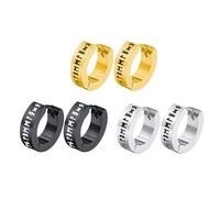 Elegante orecchino a cerchio in acciaio elegante con incisione distintiva per coppie, accessori alla moda unisex, Misura unica, come descritto, come descritto