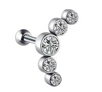 Elegante Orecchino Cartilagine In Acciaio Inossidabile Con Eliche Pietra In Ceco Trago Accessorio Per Traghi Piercing Per Piercing Gioielli