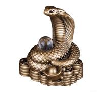 Elegante ornamento a forma di serpente in resina per Ruyi, porta fortuna e positività alla tua casa o all'arredamento dell'ufficio (piccolo bronzo)