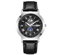 Elegante orologio al quarzo analogico da uomo con data e cinturino in pelle dalla vestibilità classica e confortevole