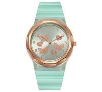 Elegante orologio da donna con cinturino in silicone al quarzo e quadrante alla moda, piccolo orologio da donna, blu cielo, misura unica