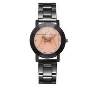 Elegante orologio da donna nero con meccanismo al quarzo, struttura in lega alla moda, resistente e preciso, ideale come regalo, in un'elegante