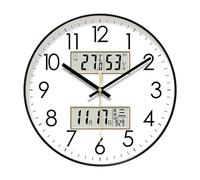 Elegante Orologio Da Parete Digitale Da 12 Pollici Con Movimento Silenzioso E Doppio Calendario Alimentato a Batteria Per Migliorare L'estetica Dello Spazio Orologio Da Parete Facile Installazione