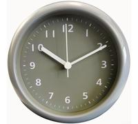 Elegante orologio da parete per il bagno con ventosa funzionamento silenzioso per una vita tranquilla (tutto grigio)