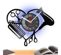 Elegante orologio da salone da parrucchiere - orologio da parete silenzioso da 12 pollici | Design classico con forbici e motivo a pettine | ideale per il salone di parrucchiere e parrucchiere |