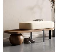 Elegante panca da ingresso moderna in legno con rivestimento in bouclé e gambe astratte in metallo, 140 cm, panca fasciatoio per soggiorno e camera da letto, versatile mobili per la casa