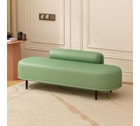 Elegante panca ottomana in pelle con gambe in metallo, elegante scarpiera per ingresso, corridoio, camera da letto, soggiorno, supporta 150 kg, ideale per l'arredamento della casa e la funzionalità