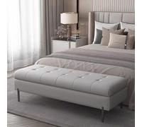 Elegante panca ottomana in pelle con seduta imbottita, versatile poggiapiedi da ingresso per soggiorno e camera da letto, ideale per la porta d'ingresso e la decorazione della casa