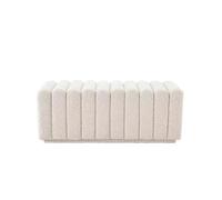 Elegante panca per letto in tessuto bouclé, elegante pouf per camera da letto e ingresso, poggiapiedi compatto per divano, seduta da toeletta (150 x 50 x 40 cm) - perfetta per la decorazione della