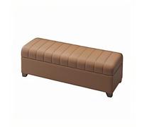 Elegante panca portaoggetti in finta pelle, max. 205 l, con scarpiera imbottita, per camera da letto, soggiorno, ingresso o ufficio (120 x 40 x 43 cm, marrone sella)