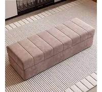 Elegante panca portaoggetti in legno massello, divano moderno da ingresso, design di alta qualità, soluzione elegante per la casa (marrone, 130 cm)