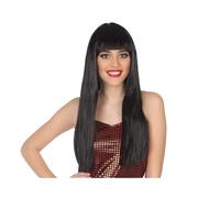 Elegante parrucca da donna con capelli lunghi - Nero - Atosa