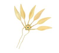 Elegante pavone foglia tornante lega strass bastone per capelli thai etnico ornamento capelli capelli foglia accessorio per capelli