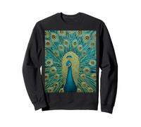 Elegante Pavone Glam Art Deco Teal Bird Design Decorativo Felpa