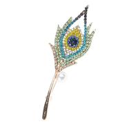 Elegante pavone piumaggio gioielli spilla in lega alla moda pavoni gioielli pin per abiti da sera e abiti casual comoda da indossare tutti i giorni spilla, Misura unica, come descritto