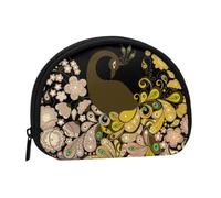 Elegante Pavone Stampa Portatile Mini Sacchetto di Immagazzinaggio Shell A Forma di Portafoglio Piccolo Portafoglio Della Moneta Shell Storage Bag