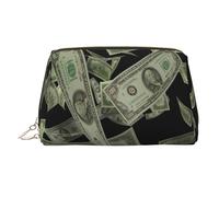 Elegante Pavone Stampato Makeup Bag per le Donne Portatile In Pelle Make up Bag Viaggio Oro Zipper Cosmetici Borse Organizzatore, Dollar Sign Money, One Size, Astuccio per trucchi