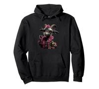 Elegante Pecora Ritratto Moda Fattoria Animale Agnello Rosa Rotondo Felpa con Cappuccio
