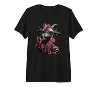 Elegante Pecora Ritratto Moda Fattoria Animale Agnello Rosa Rotondo Maglietta Premium