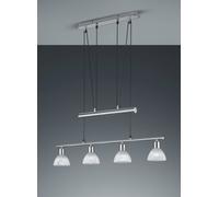 Elegante Pendelleuchte 4x E14 IN Nichel Luce Coperta Moderno Sospensione Vetro