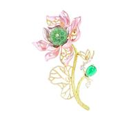 Elegante penna di fiori di ninfee per le donne Lussuoso olio gocciolante Artigianato Versatile Moda Accessorio Regalo La Vostra Esclusiva Ninfea Spilla Donne