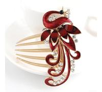 Elegante pettine per capelli con strass a 5 punte e clip per donne, in lega di alluminio con zirconi sintetici, design antiscivolo per trecce Updos da indossare tutti i giorni, finitura argento