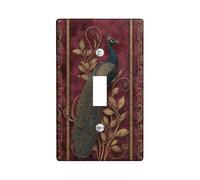 Elegante piastra di copertura per interruttore della luce a forma di pavone, rosso intenso decorativo da parete, stile vintage per la decorazione domestica, design termoplastico, interruttore singolo