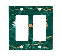 Elegante piastra di copertura per interruttore della luce a prua, design in marmo verde scuro per decorazioni natalizie, piastre da parete in materiale termoplastico, doppio bilanciere di dimensioni