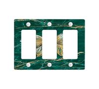 Elegante piastra di copertura per interruttore della luce a prua, design in marmo verde scuro per decorazioni natalizie, piastre da parete in materiale termoplastico, dimensioni standard 3 gang