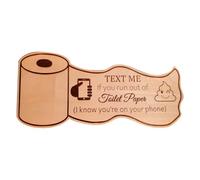 Elegante piastra per porta WC in legno, design unico migliora lo stile della tua casa e perfettamente il tuo spazio privato Dkh312 (Khaki, 20 cm)