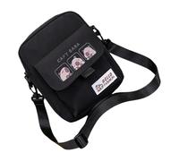 Elegante piccola borsa a tracolla con motivo animale del fumetto borsa a tracolla adatta per le donne e gli amanti degli animali in poliestere Capybara Bag, Nero , One Size