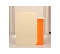 Elegante piccola scrivania per reception con cassetto, bancone e postazione di lavoro, facile da installare, colore albicocca, vetrina per uffici e aziende