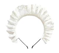 Elegante pizzo plissettato scava fuori modello cerchietto per capelli carino lavaggio viso capelli titolare cosplay costume copricapo per bambini fascia cameriera colore bianco pieghe pizzo fasce per